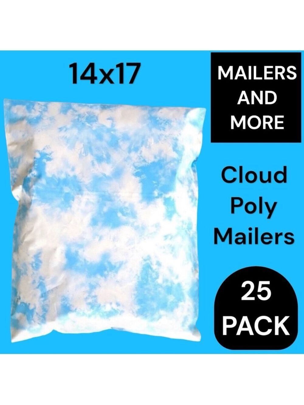 25 14X17 Poly Mailers Cloud Tye Dye ,Shipping Envelopes PRICE IS FIRM - Picture 3 of 12